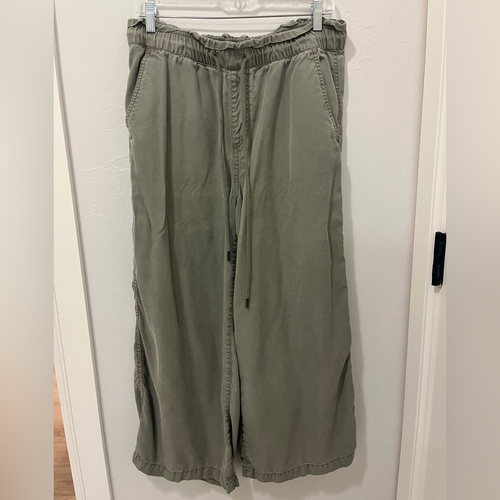 LOFT Women’s Flowy Sage Wide Leg Pants With Drawstring Waist